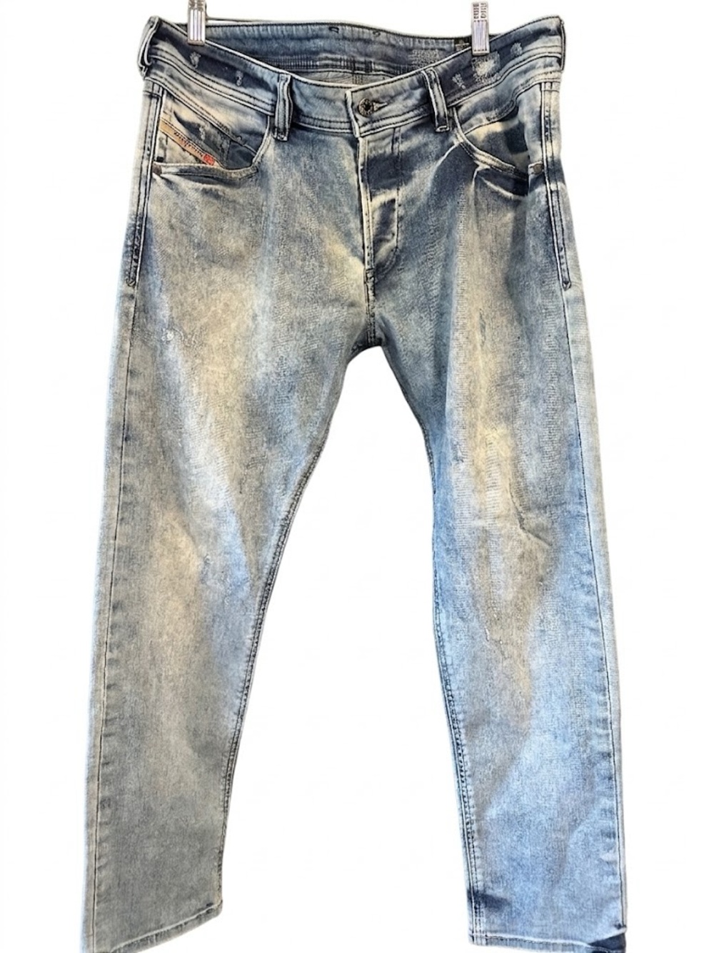Diesel Men’s Denim Belther-R Regular Slim Tapered Acid Wash